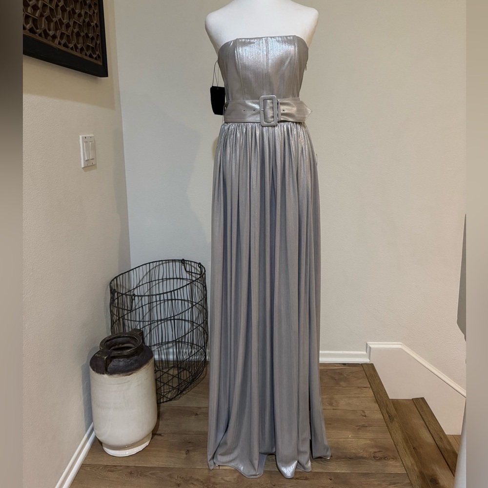 Retrofete Jaden Silver Strapless Dress- Size S NWT